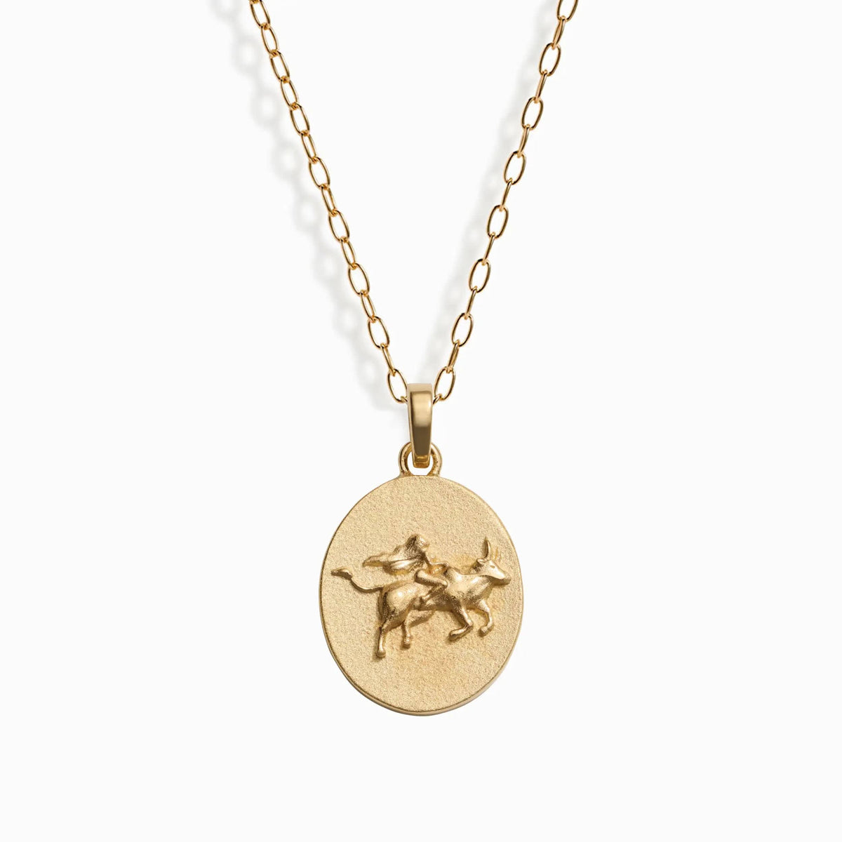 Awe Inspired Necklaces 14K Yellow Gold Vermeil / Taurus / 16" - 18" Zodiac Goddess Pendant + Mini Paperclip Chain