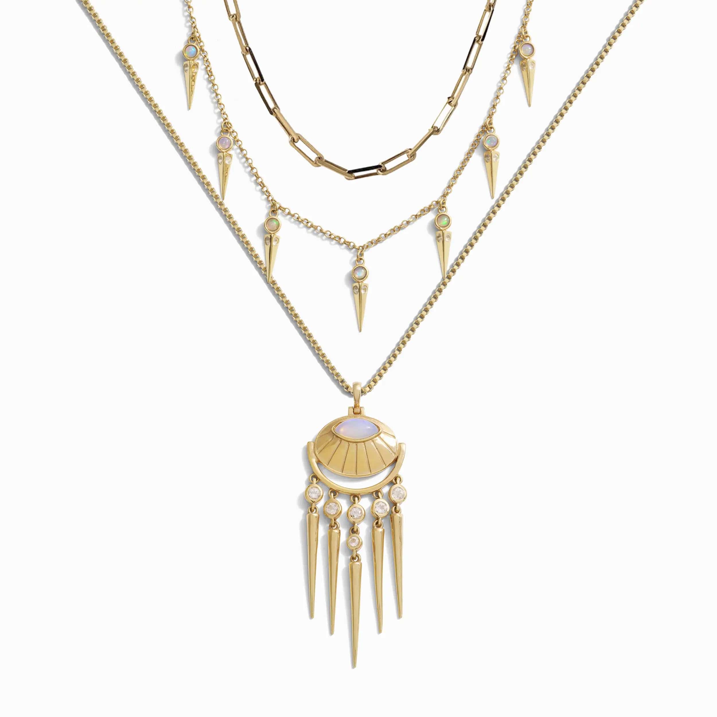 Awe Inspired Necklaces 14K Yellow Gold Vermeil The Fire Within Necklace Set