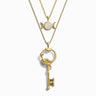 Awe Inspired Necklaces 14K Yellow Gold Vermeil The Gate of Hades Key and Triple Moon Set