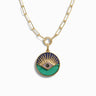 Awe Inspired Necklaces 14K Yellow Gold Vermeil Third Eye Coin Single Charm Necklace