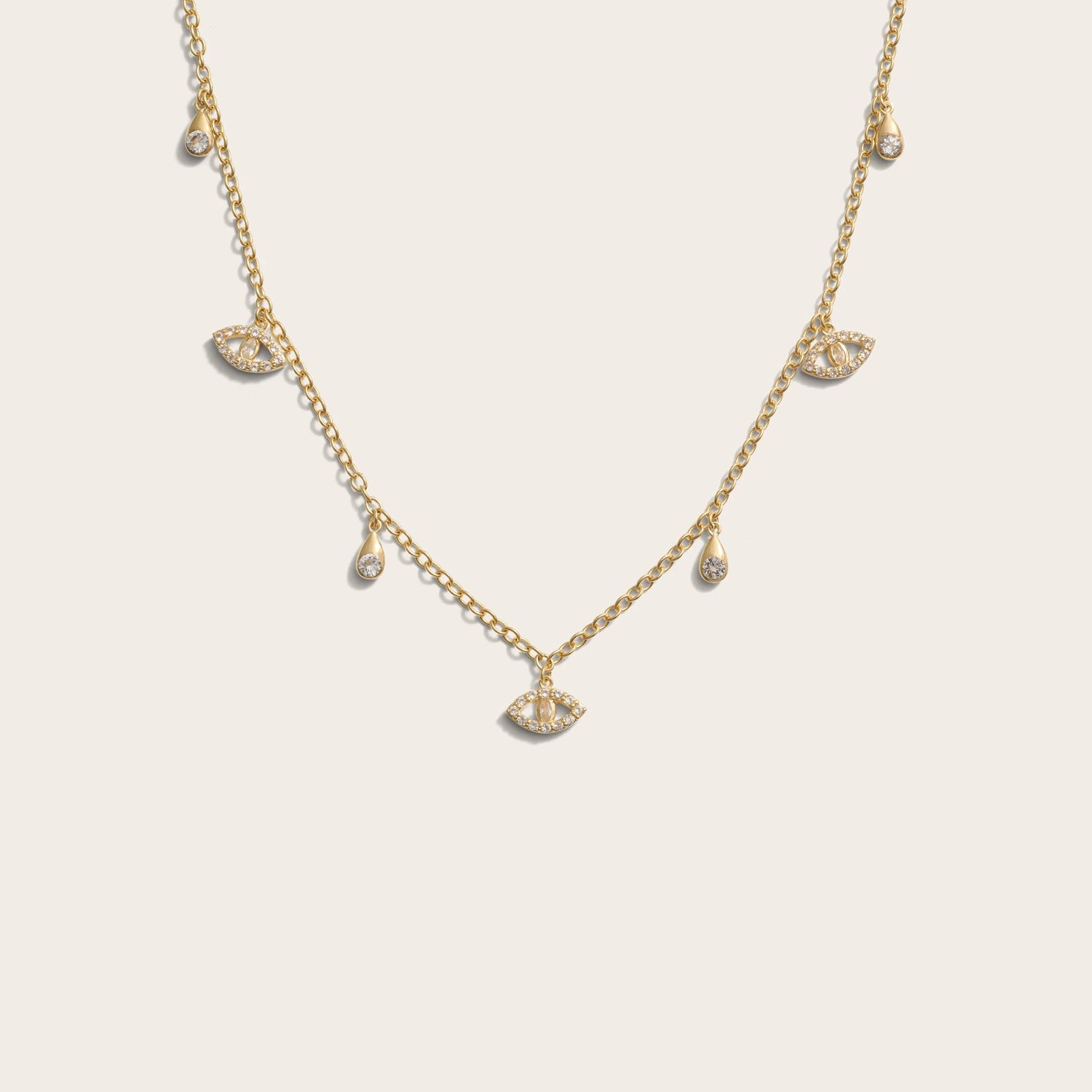 Awe Inspired Necklaces 14K Yellow Gold Vermeil Third Eye Collar Necklace