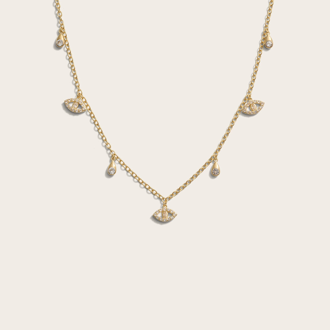 Awe Inspired Necklaces 14K Yellow Gold Vermeil Third Eye Collar Necklace