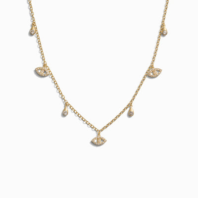 Awe Inspired Necklaces 14K Yellow Gold Vermeil Third Eye Collar Necklace