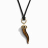 Awe Inspired Necklaces 14K Yellow Gold Vermeil Tiger's Eye Horn Cord Charm Necklace