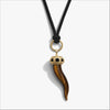 Awe Inspired Necklaces 14K Yellow Gold Vermeil Tiger's Eye Horn Cord Charm Necklace