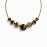 Awe Inspired Necklaces 14K Yellow Gold Vermeil Tiger's Eye Moon Phase Statement Necklace