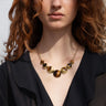 Awe Inspired Necklaces 14K Yellow Gold Vermeil Tiger's Eye Moon Phase Statement Necklace