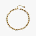 Awe Inspired Necklaces 14K Yellow Gold Vermeil / Tiger's Eye Triple Moon Tennis Necklace