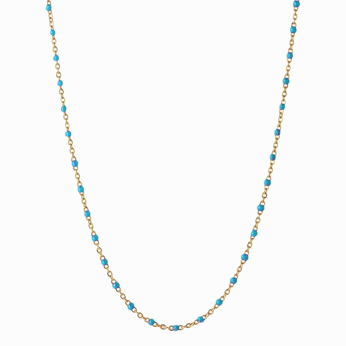 Awe Inspired Necklaces 14K Yellow Gold Vermeil / Turquoise / 14"-18" Colored Enamel Necklace