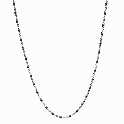 Awe Inspired Necklaces 14K Yellow Gold Vermeil / Violet / 14"-18" Colored Enamel Necklace