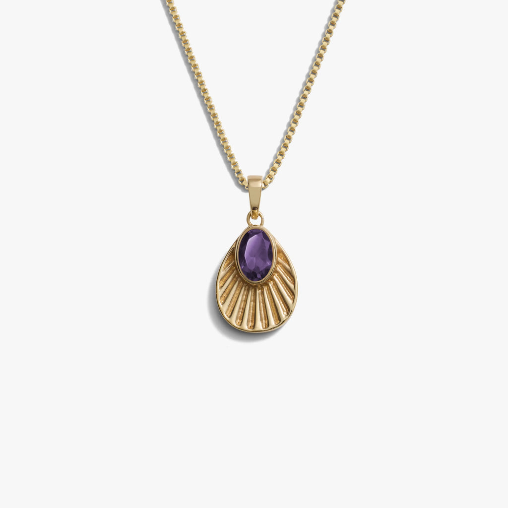Awe Inspired Necklaces 14K Yellow Gold Vermeil / Violet Amethyst / 16"-18" Aura Necklace