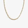 Awe Inspired Necklaces 14K Yellow Gold Vermeil / White Topaz Geo Link Tennis Necklace