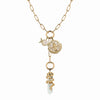 Awe Inspired Necklaces 14K Yellow Gold Vermeil Witch Goddess Charm Collector Lariat Necklace Set