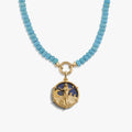 Awe Inspired Necklaces 14K Yellow Gold Vermeil Yemaya Turquoise Charm Necklace
