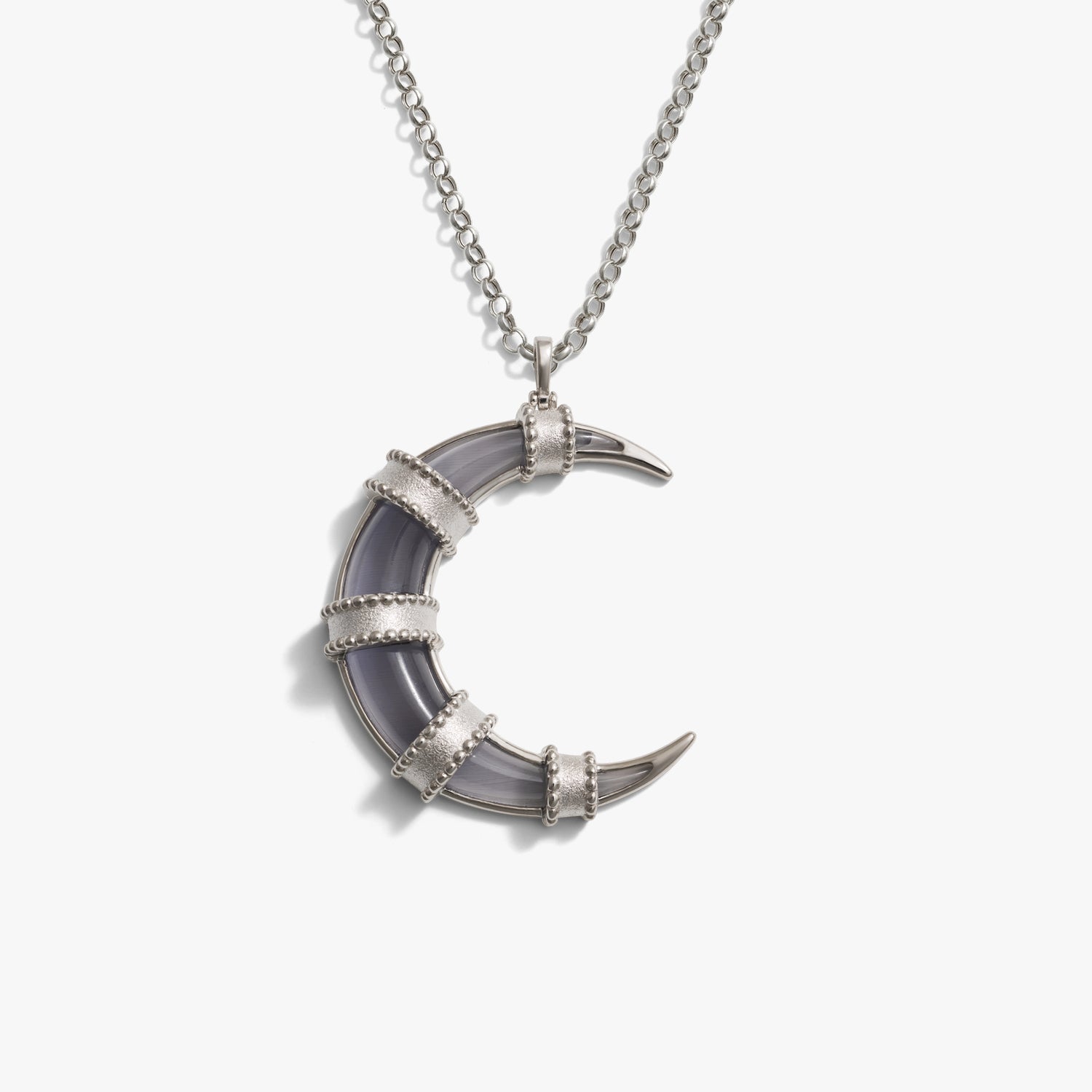 Awe Inspired Necklaces 925 Sterling Silver / 16-18" 3mm Rolo Chain Boho Moon Necklace