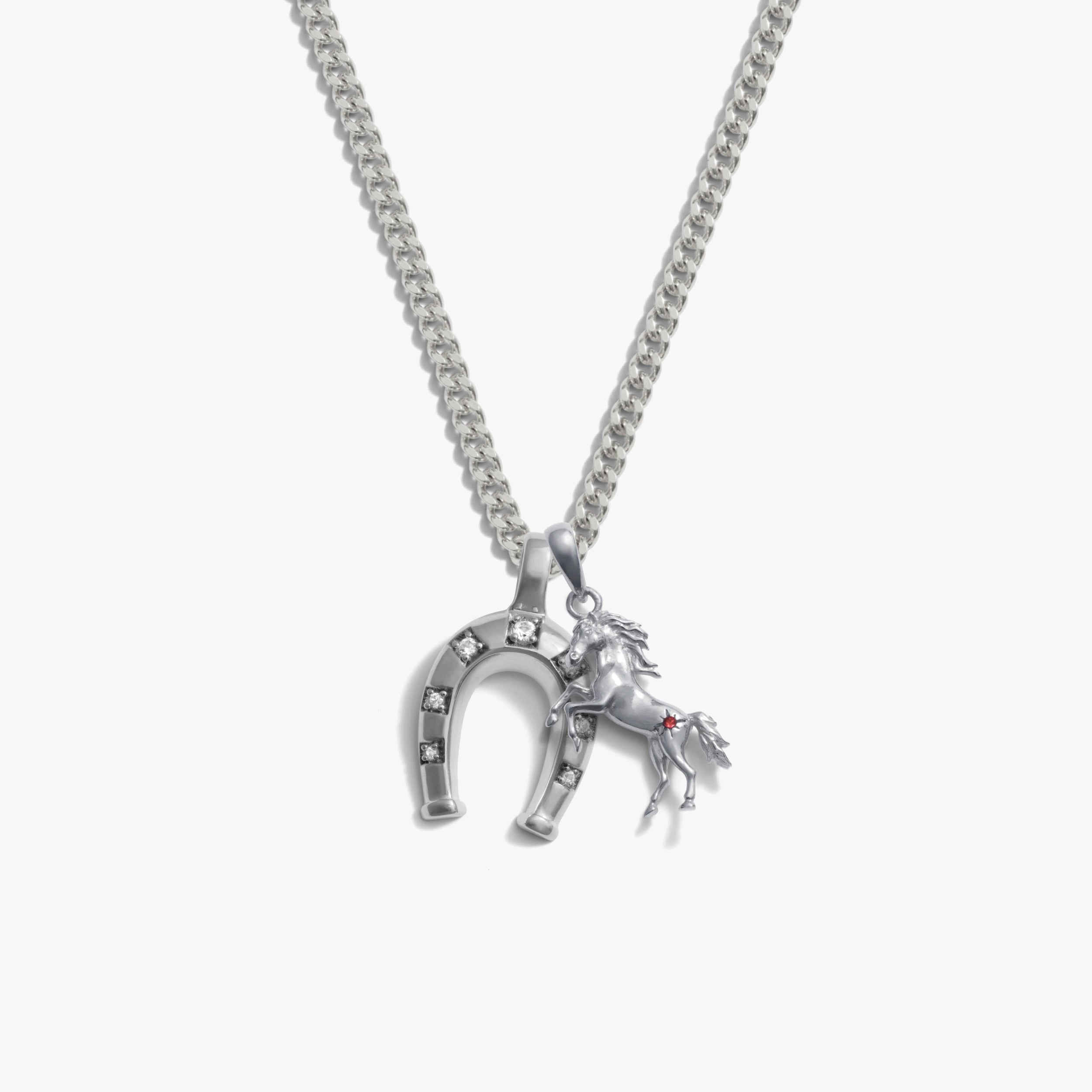 Awe Inspired Necklaces 925 Sterling Silver / 16-18'' Dark Horse Necklace Set