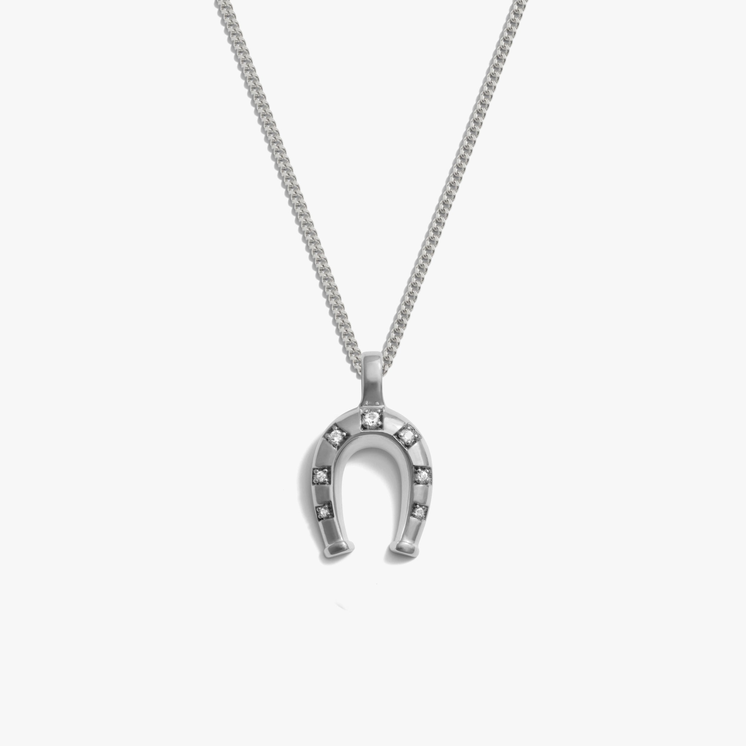 Awe Inspired Necklaces 925 Sterling Silver / 16-18'' Horseshoe Necklace