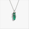 Awe Inspired Necklaces 925 Sterling Silver / 16"-18" Mini Paperclip Chain Green Onyx Crystal Snake Necklace