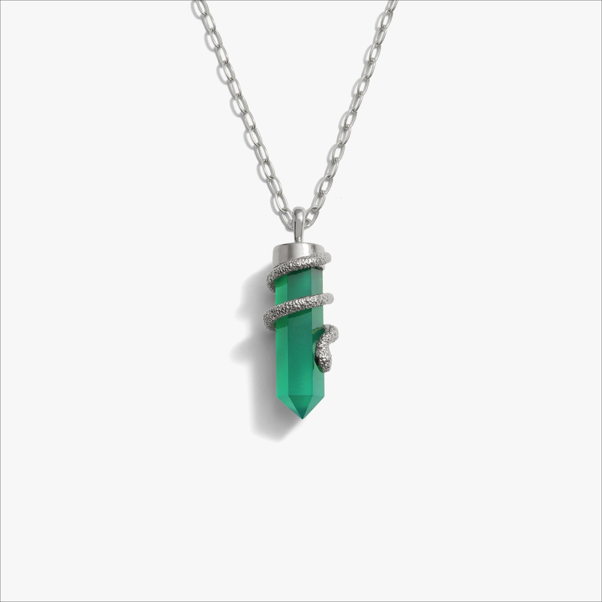 ネックレス・ペンダント Aflogical jewelrys / Necklace Green Onyx Crystal Snake Necklace – Awe Inspired