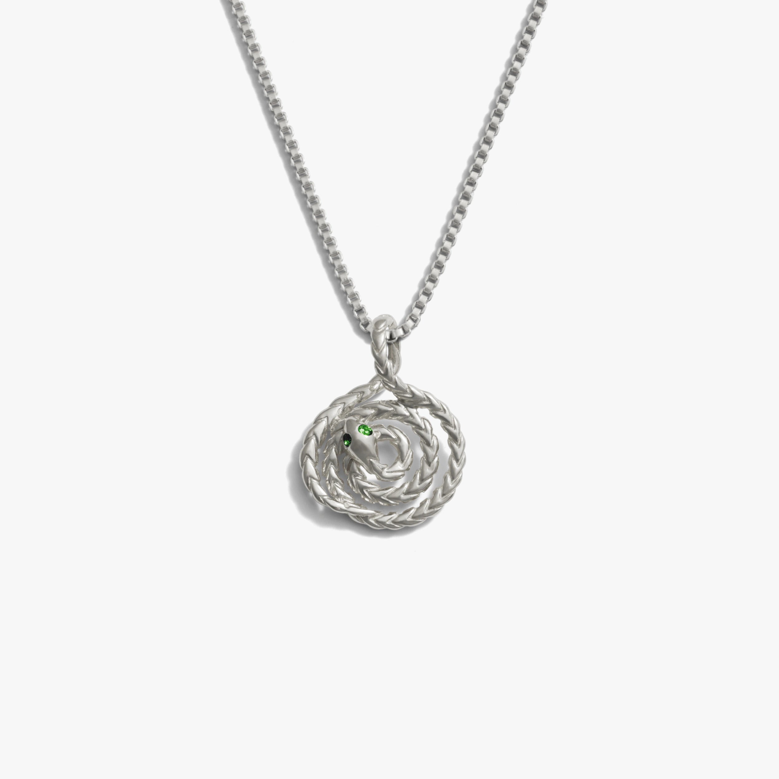 Awe Inspired Necklaces 925 Sterling Silver / 16-18'' Mini Spiral Snake Necklace