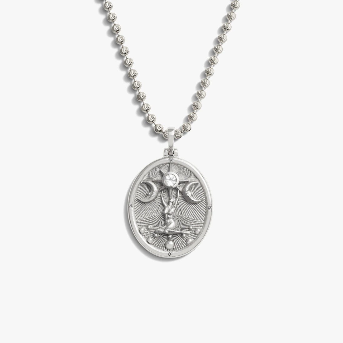 Awe Inspired Necklaces 925 Sterling Silver / 16"-18" Moon Cut Chain / Moon Cut Asteria Necklace