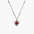 Awe Inspired Necklaces 925 Sterling Silver / 16-18'' / Red Garnet Heart of Thorns Necklace