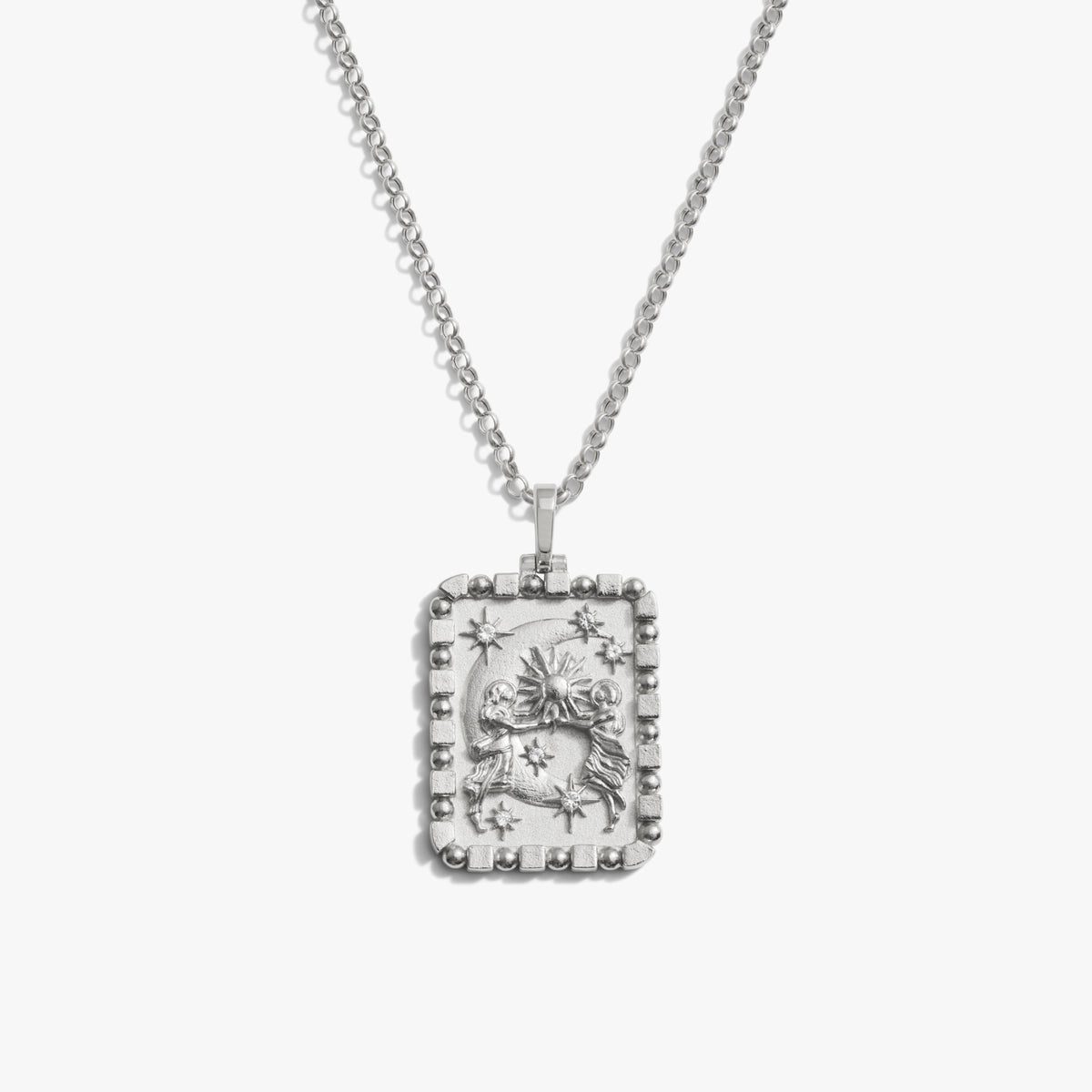 Awe Inspired Necklaces 925 Sterling Silver / 16-18" Rolo Chain Celestial Duo Necklace