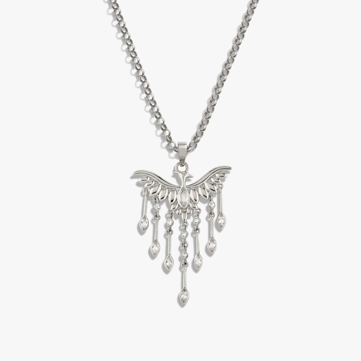 Awe Inspired Necklaces 925 Sterling Silver / 16-18" Rolo Chain Chandelier Phoenix Necklace