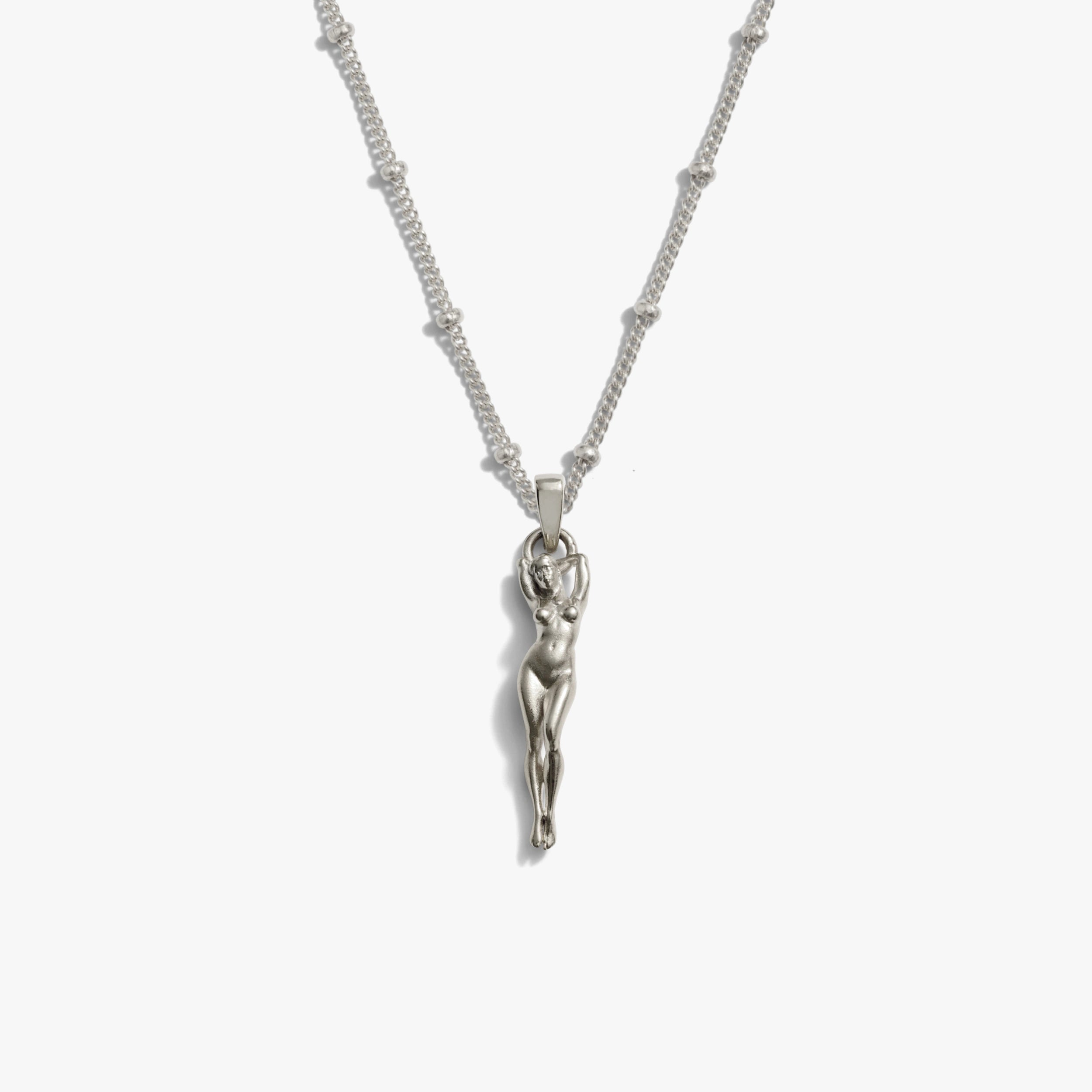 Awe Inspired Necklaces 925 Sterling Silver / 16"-18" Saturn Chain / Mini Divine Feminine Charm Necklace