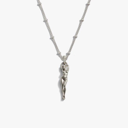 Awe Inspired Necklaces 925 Sterling Silver / 16"-18" Saturn Chain / Mini Divine Feminine Charm Necklace