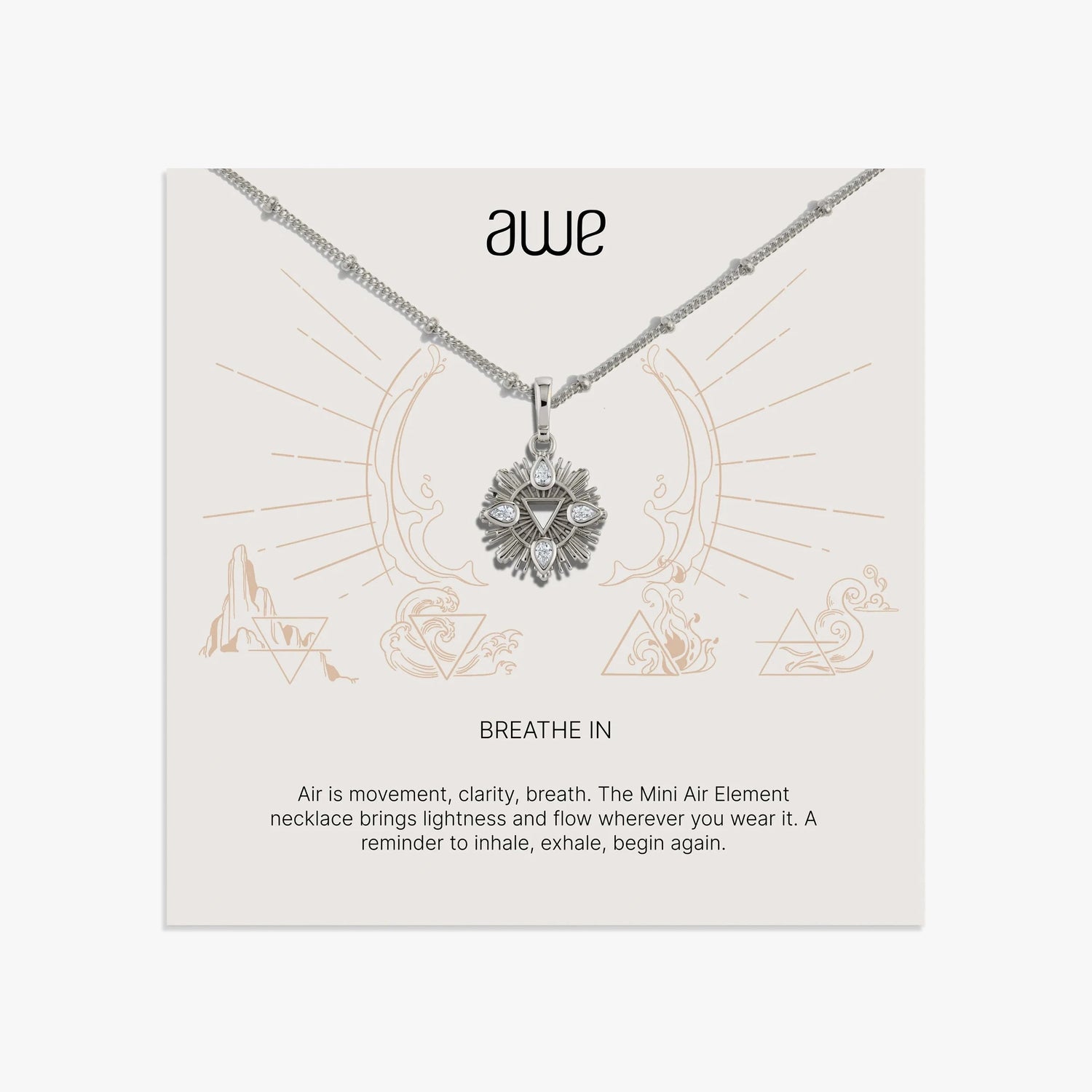 Awe Inspired Necklaces 925 Sterling Silver / 16-18" Water Sign Card Gift Set