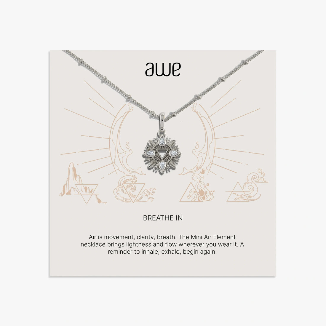 Awe Inspired Necklaces 925 Sterling Silver / 16-18" Water Sign Card Gift Set