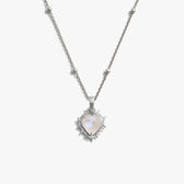 Awe Inspired Necklaces 925 Sterling Silver / 16-18'' / White Opal Heart of Thorns Necklace