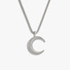 Awe Inspired Necklaces 925 Sterling Silver / 20" 2.1mm Rounded Box Chain Men's Twisted Moon Necklace