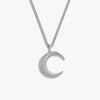 Awe Inspired Necklaces 925 Sterling Silver / 20"-22" Cuban Chain Twisted Moon Necklace