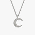 Awe Inspired Necklaces 925 Sterling Silver / 20"-22" Cuban Chain Twisted Moon Necklace