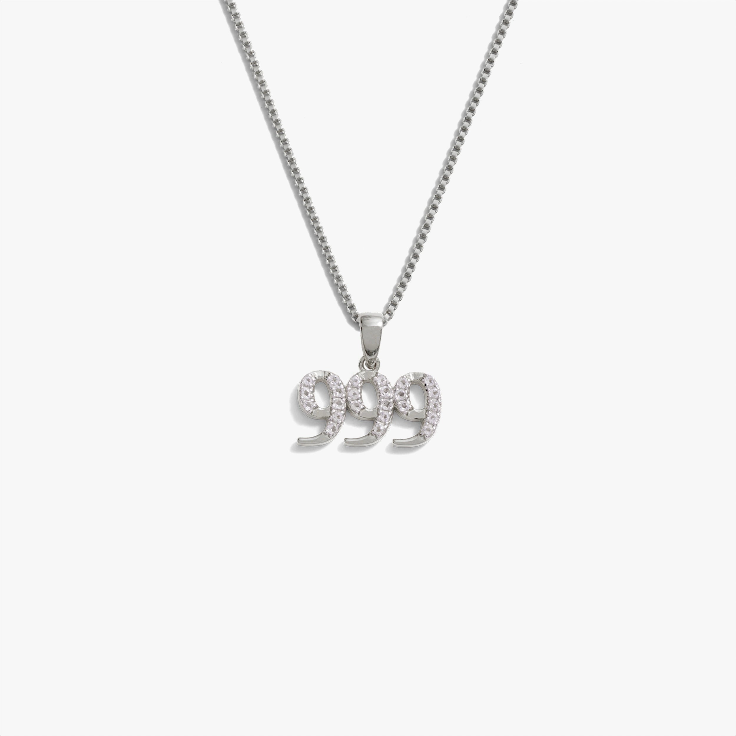 Awe Inspired Necklaces 925 Sterling Silver / 999 / 16"-18" Angel Number Necklace