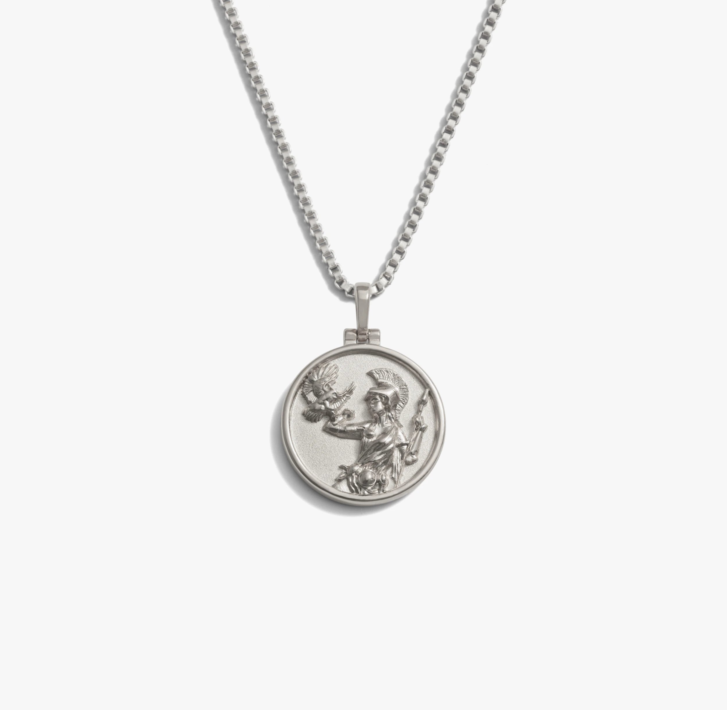 Awe Inspired Necklaces 925 Sterling Silver / Athena / 16-18 Goddess Coin Necklace
