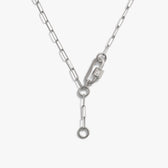 Awe Inspired Necklaces 925 Sterling Silver / Black Rutilated Quartz Carabiner Lariat Collector Necklace
