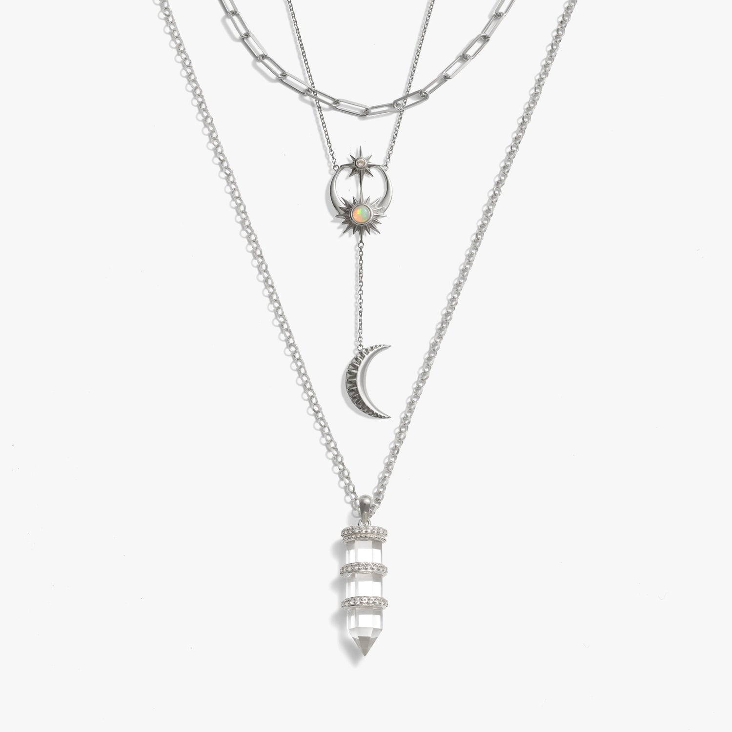 Awe Inspired Necklaces 925 Sterling Silver Cosmic Euphoria Necklace Set