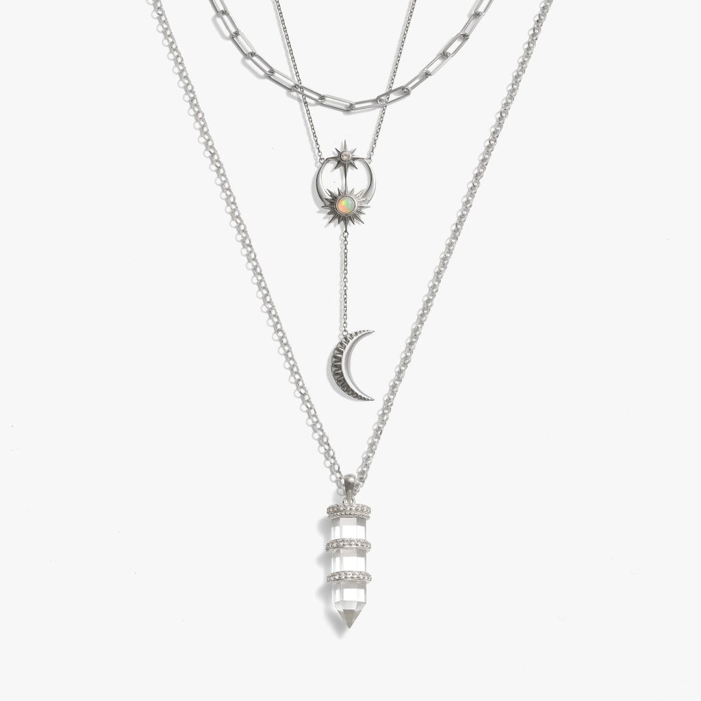 Awe Inspired Necklaces 925 Sterling Silver Cosmic Euphoria Necklace Set