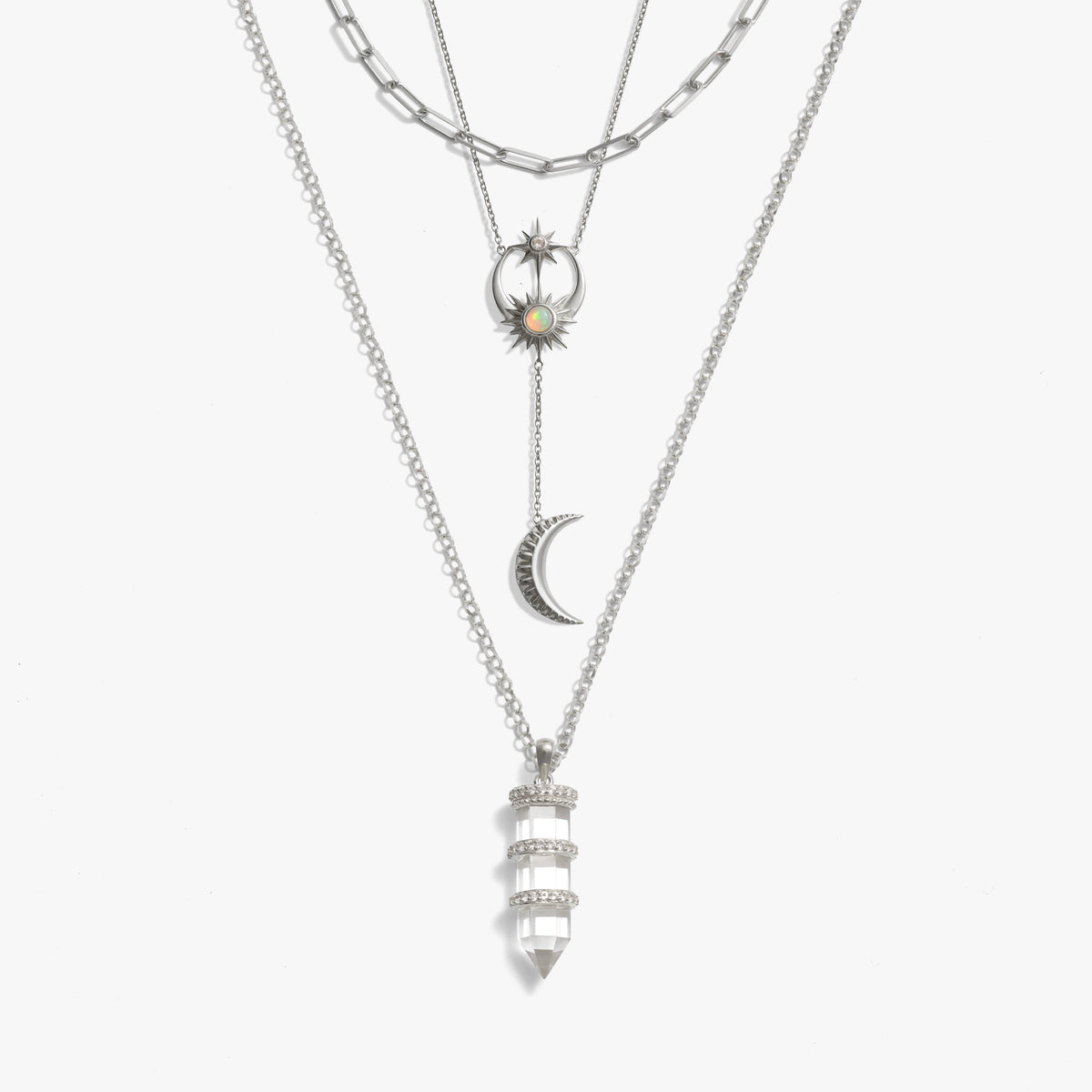 Awe Inspired Necklaces 925 Sterling Silver Cosmic Euphoria Necklace Set