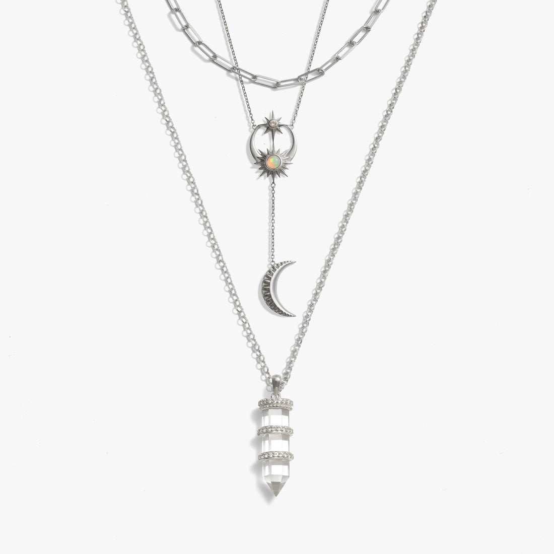 Awe Inspired Necklaces 925 Sterling Silver Cosmic Euphoria Necklace Set