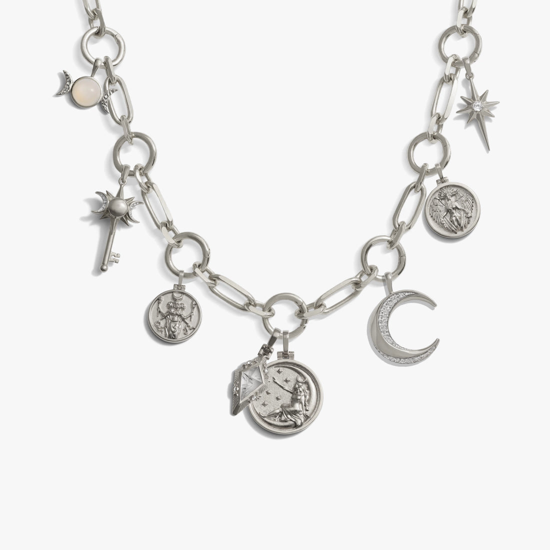 Awe Inspired Necklaces 925 Sterling Silver Cosmic Statement Charm Necklace