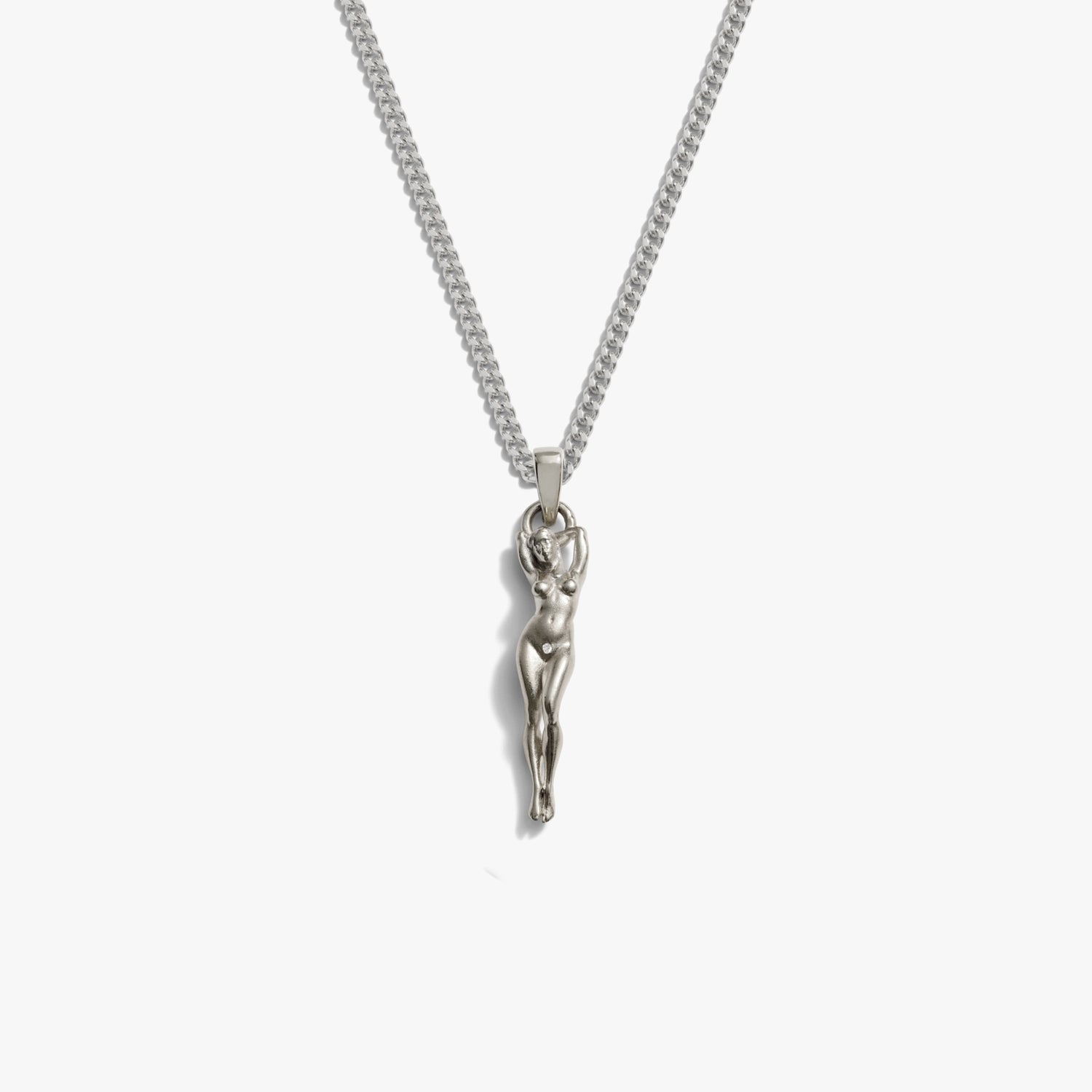 Awe Inspired Necklaces 925 Sterling Silver / Cuban Chain Men's Divine Feminine Amulet Necklace