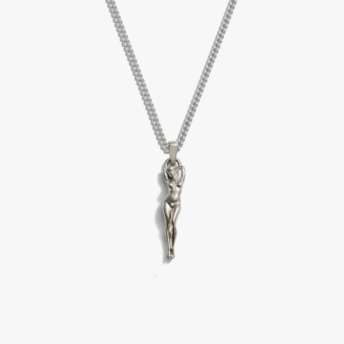 Awe Inspired Necklaces 925 Sterling Silver / Cuban Chain Men's Divine Feminine Amulet Necklace