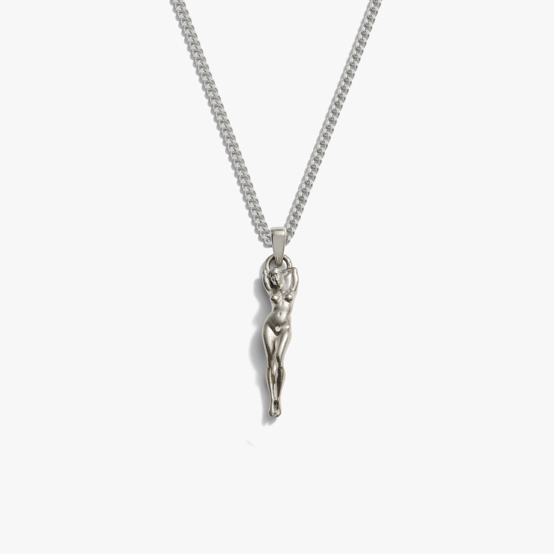 Awe Inspired Necklaces 925 Sterling Silver / Cuban Chain Men's Divine Feminine Amulet Necklace