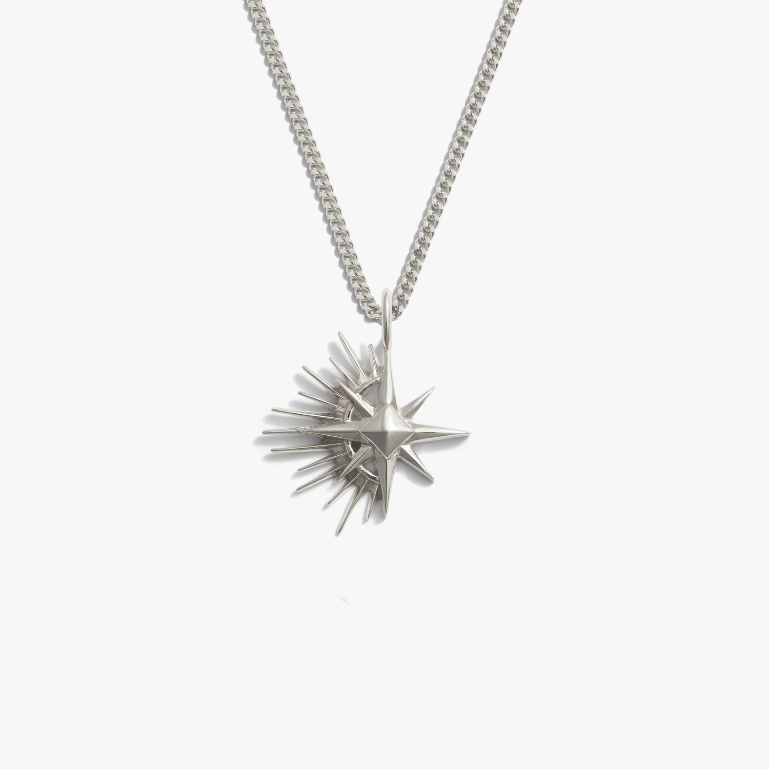 Awe Inspired Necklaces 925 Sterling Silver / Cuban Chain Men's Shooting Star Necklace