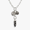 Awe Inspired Necklaces 925 Sterling Silver Dark Waves Charm Lariat
