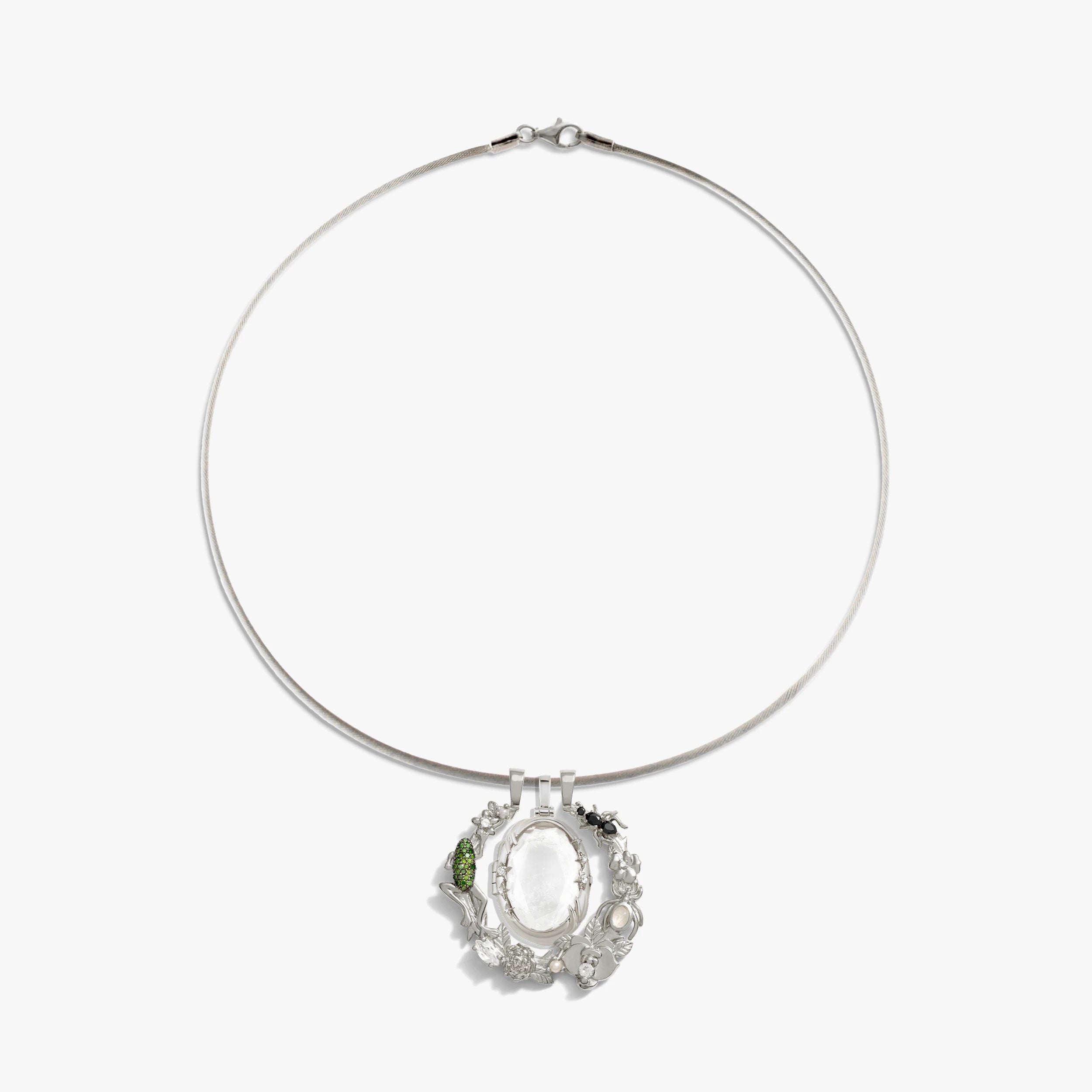 Awe Inspired Necklaces 925 Sterling Silver Fairy Realm Charm Collar